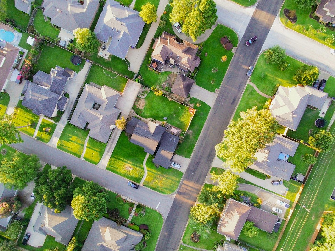Aerial view of a property